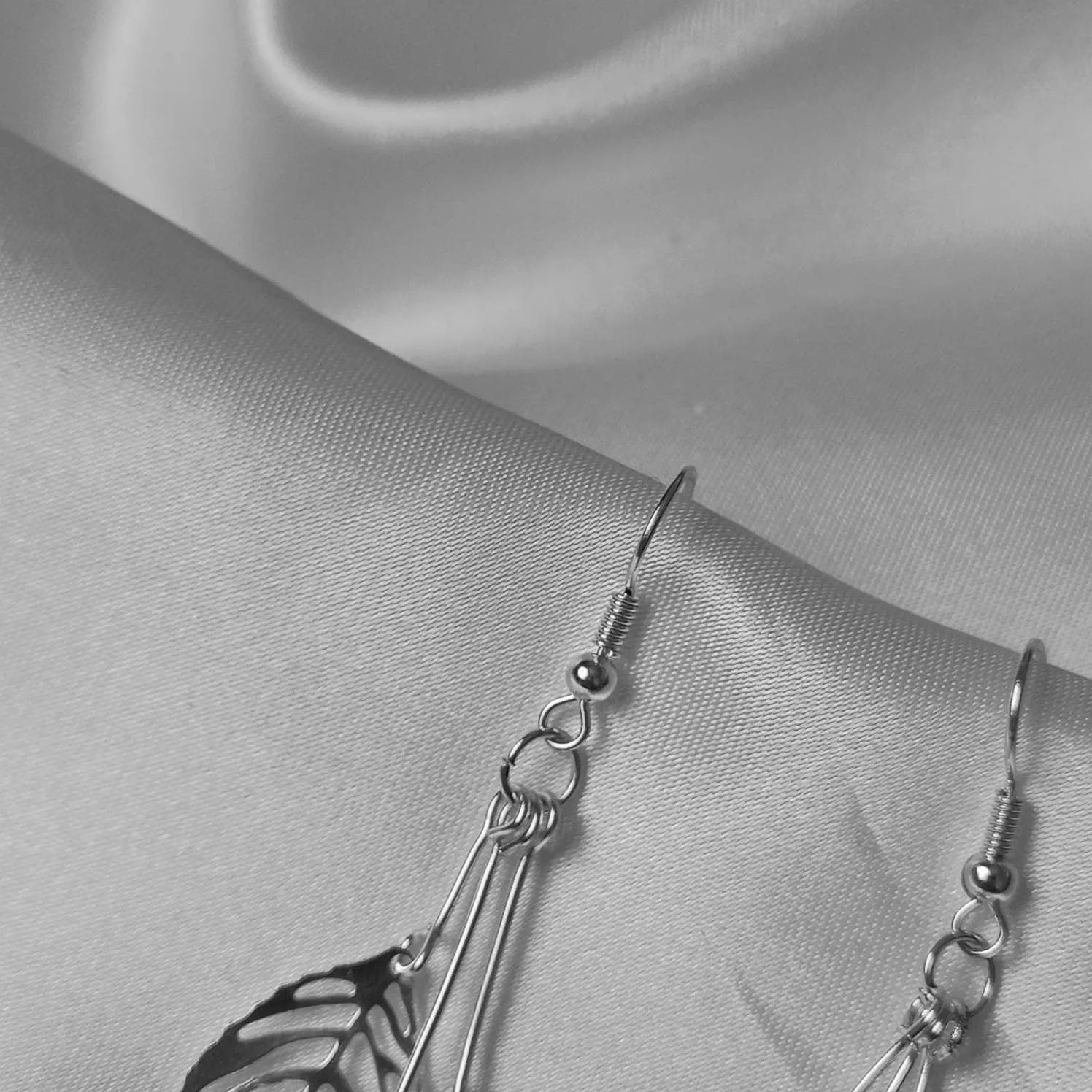 Silver Leaf Drop Earrings - Lightweight Drop Earrings,Lighweight Silver Earrings,Leaf Earrings,Silver Earrings In The UK,Silver Jewellery