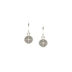 Silver New Moon Charm Diamond Earrings