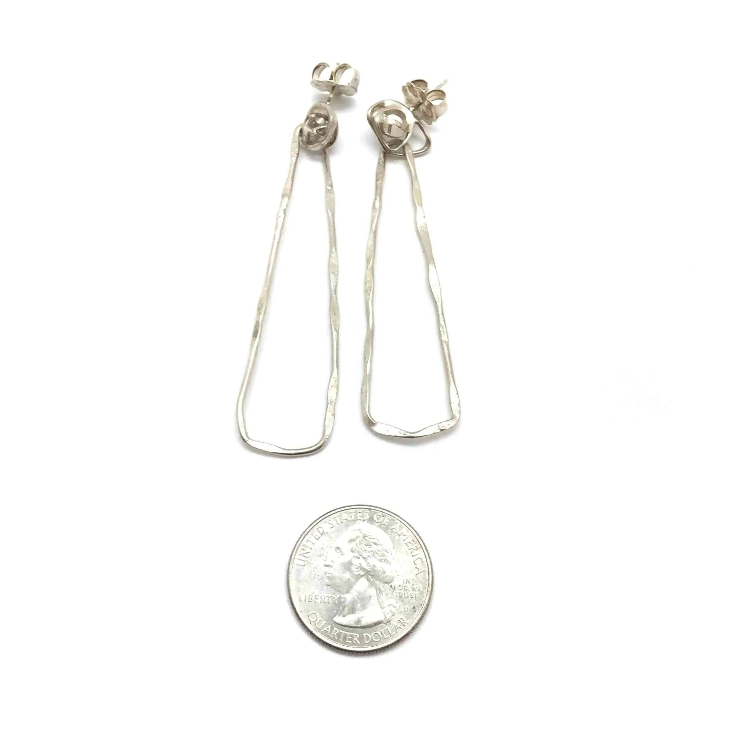 Silver Oblong Knot Hoops
