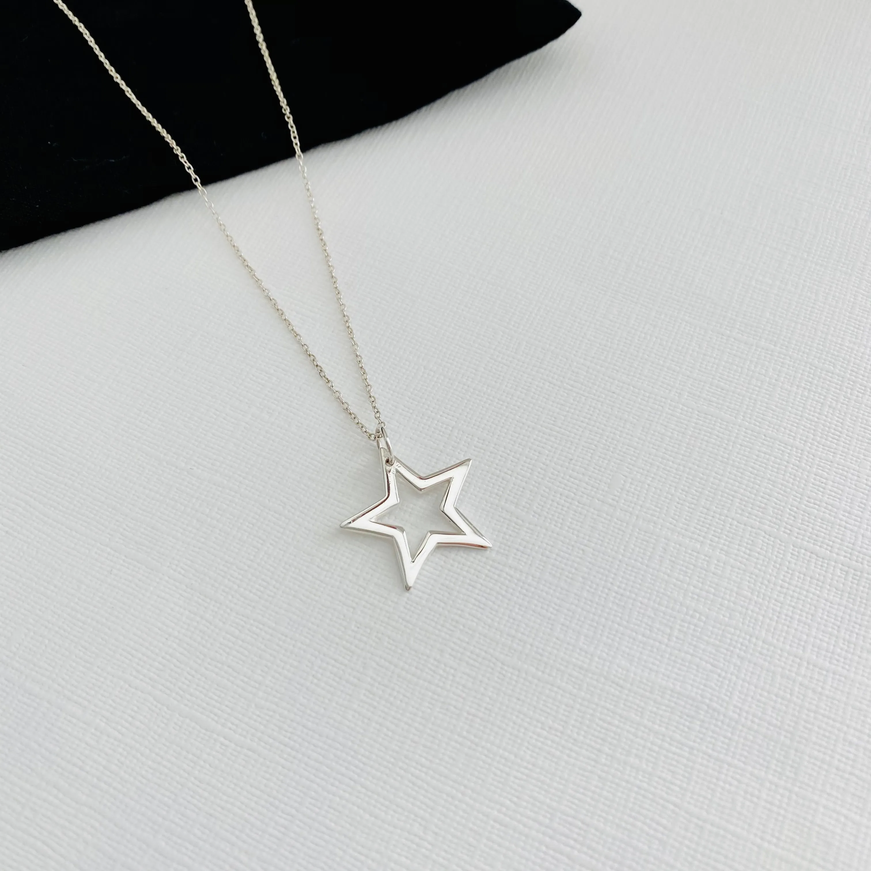 Silver Open Star Necklace