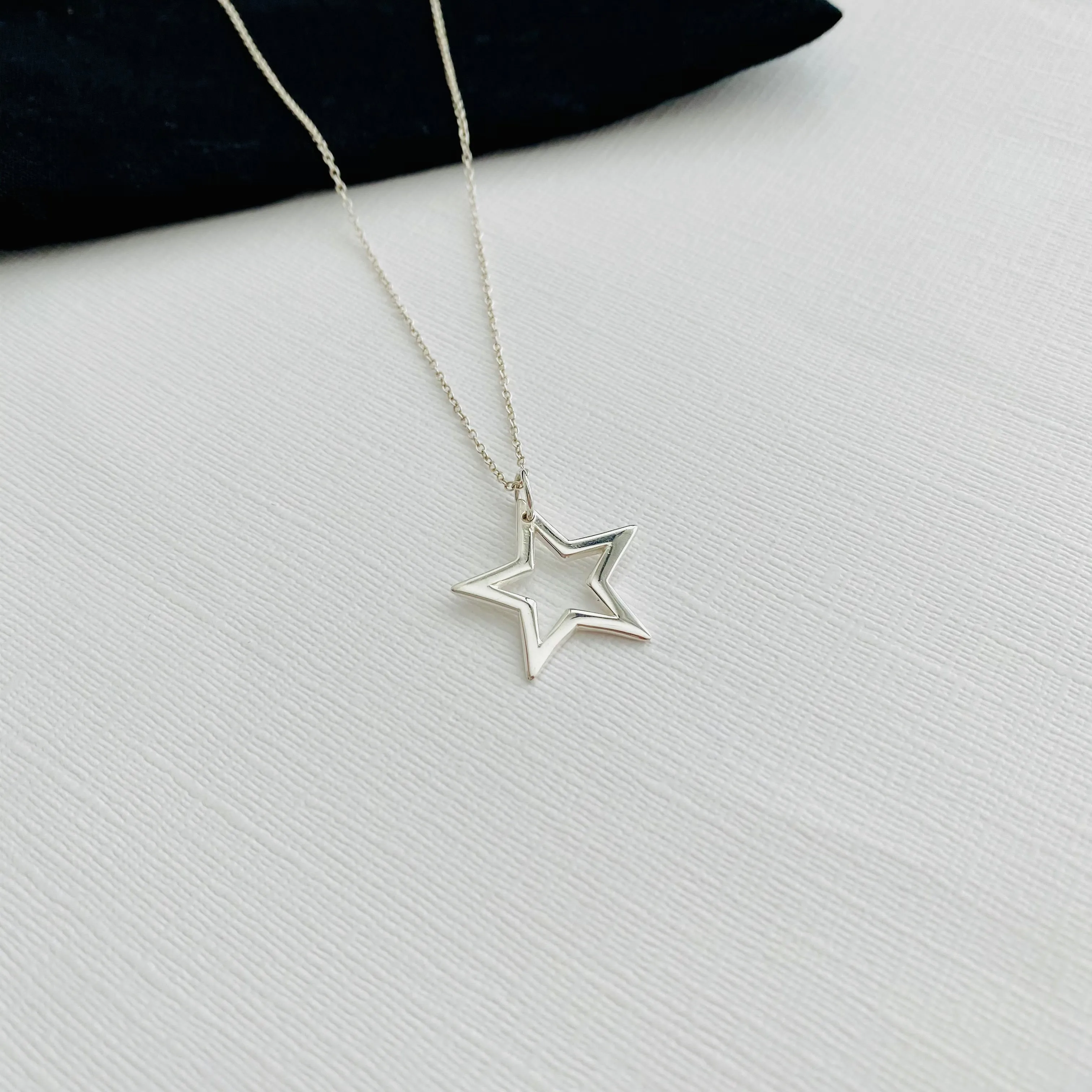 Silver Open Star Necklace