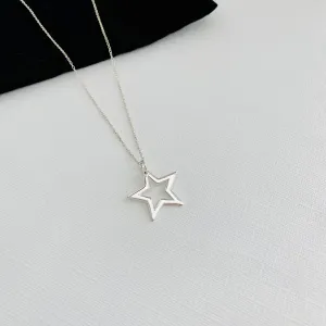 Silver Open Star Necklace