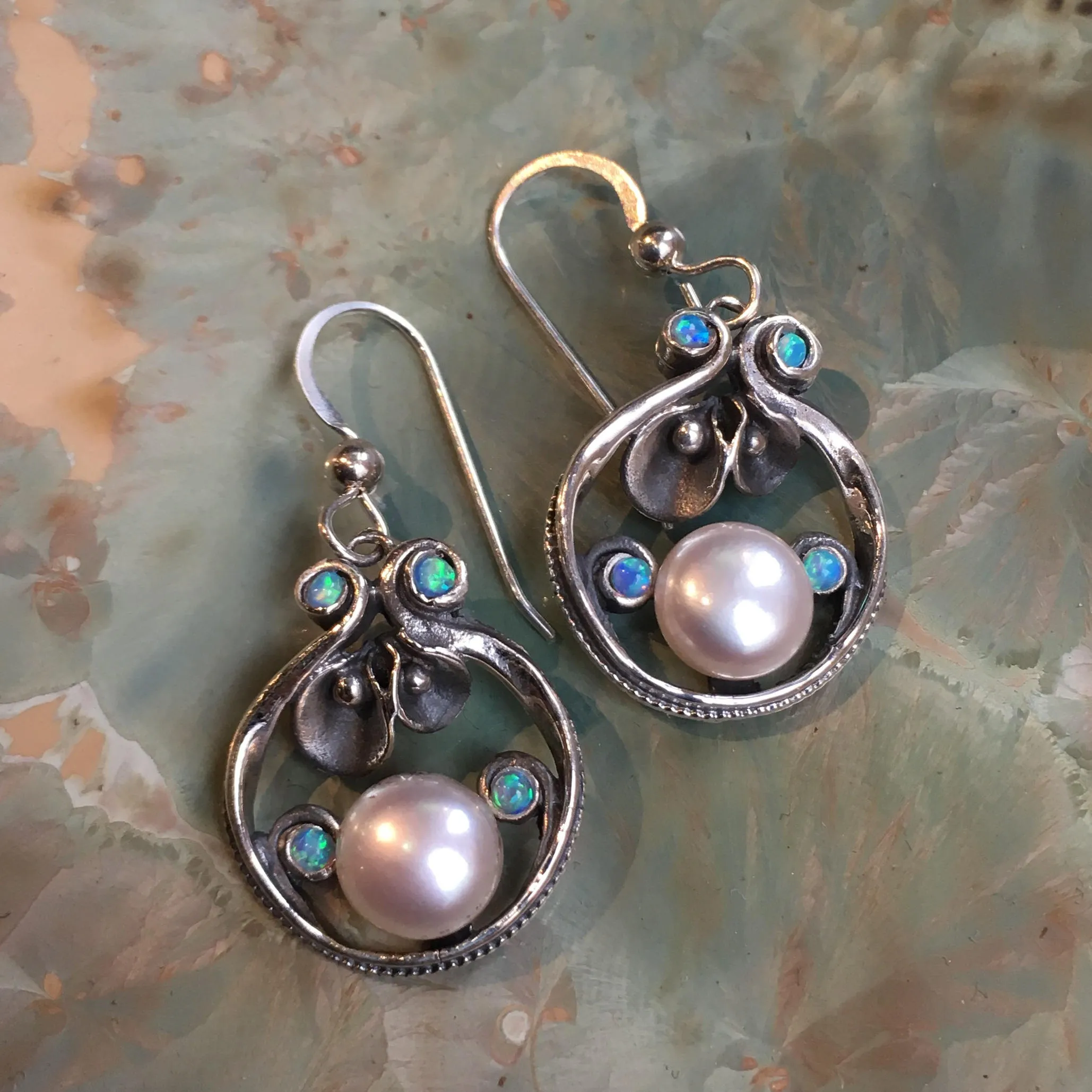 Silver Pearl Dangle Earrings - Suddenly.