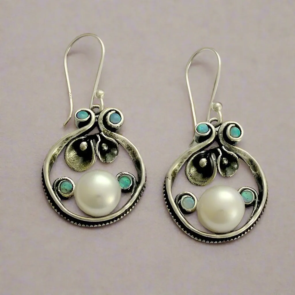 Silver Pearl Dangle Earrings - Suddenly.