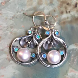 Silver Pearl Dangle Earrings - Suddenly.