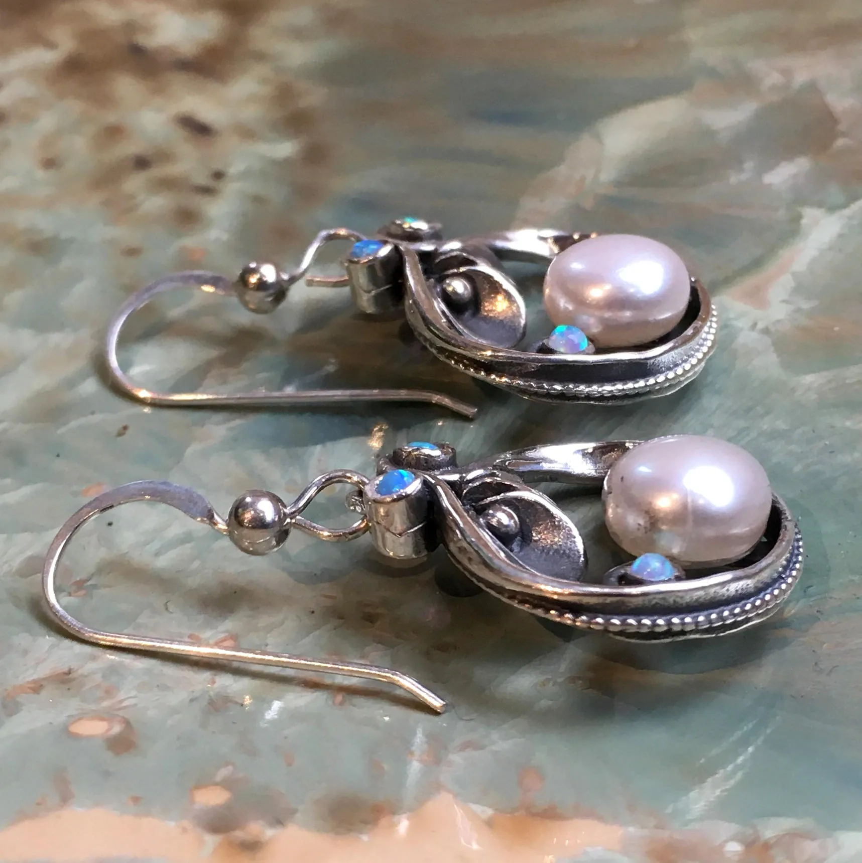 Silver Pearl Dangle Earrings - Suddenly.