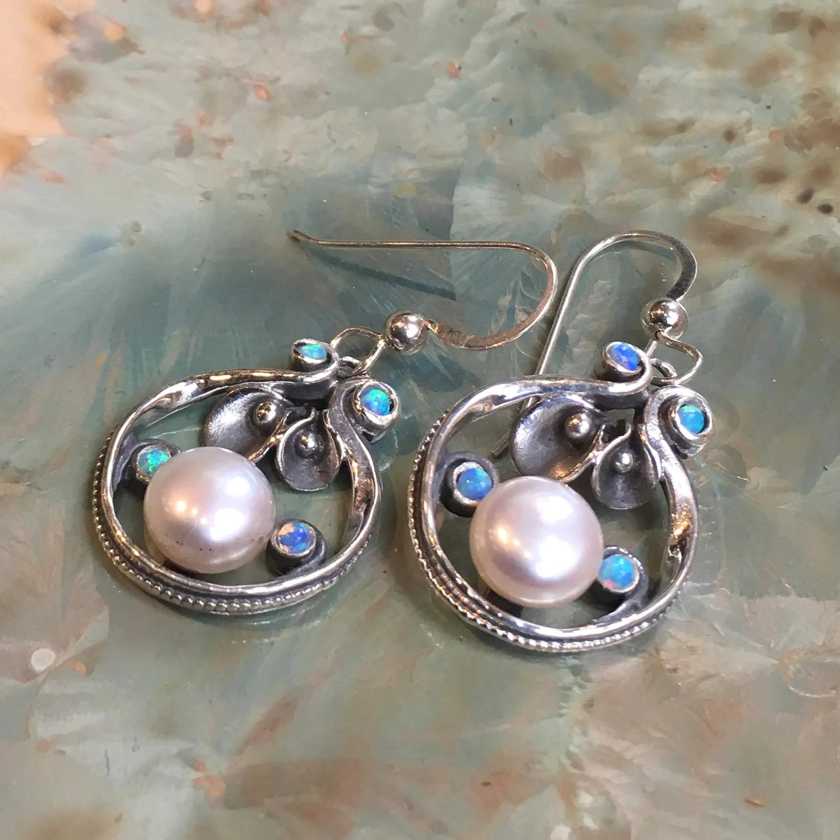 Silver Pearl Dangle Earrings - Suddenly.