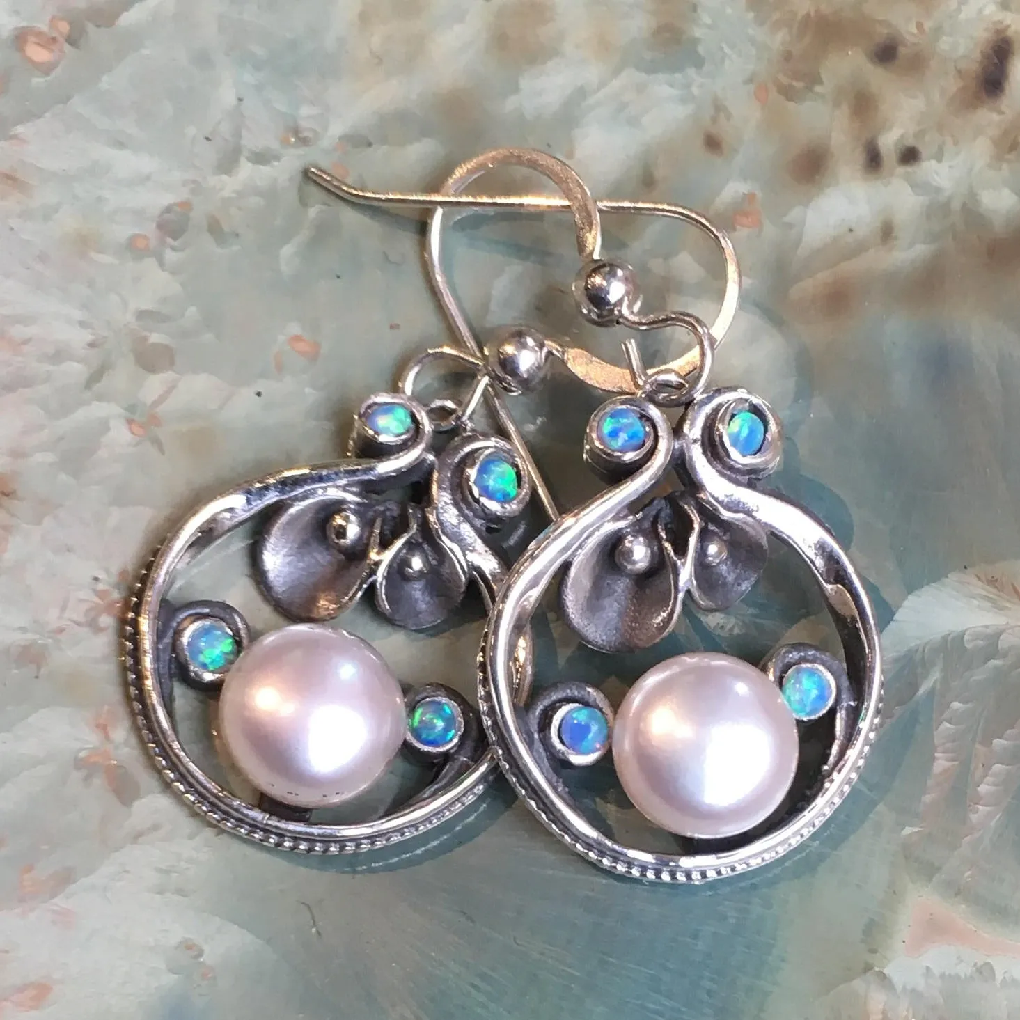 Silver Pearl Dangle Earrings - Suddenly.