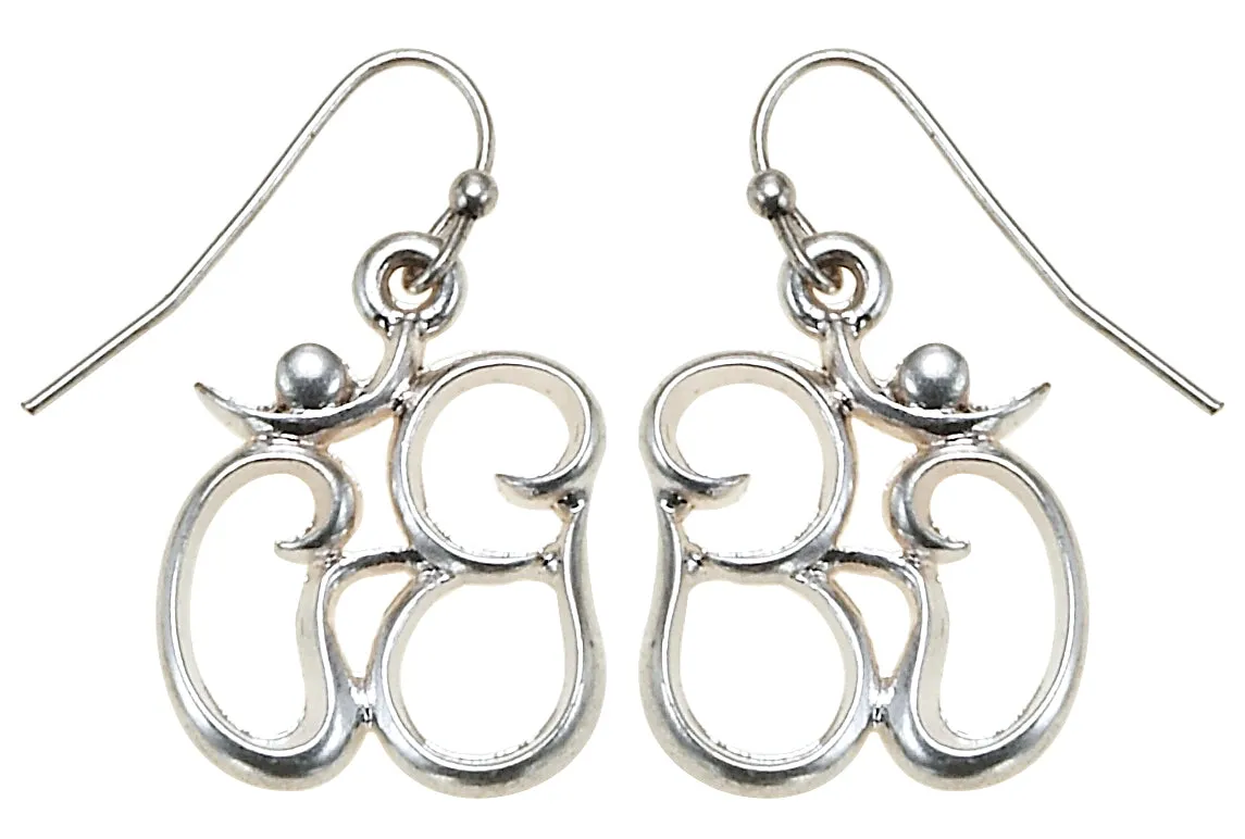 SILVER RELIGIOUS  EARRINGS #291BL3301 (8E6)