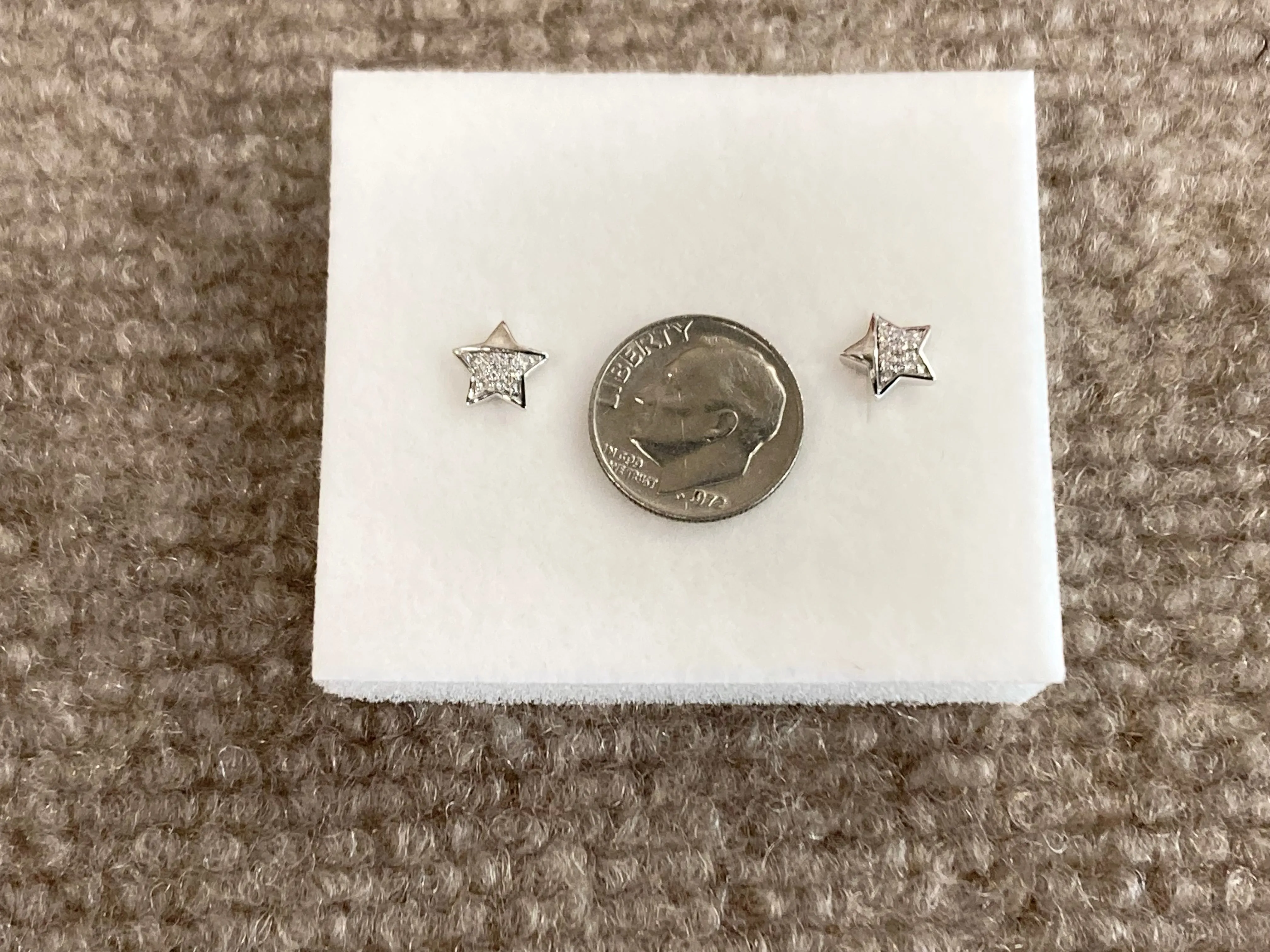 Silver Star Diamond Earrings