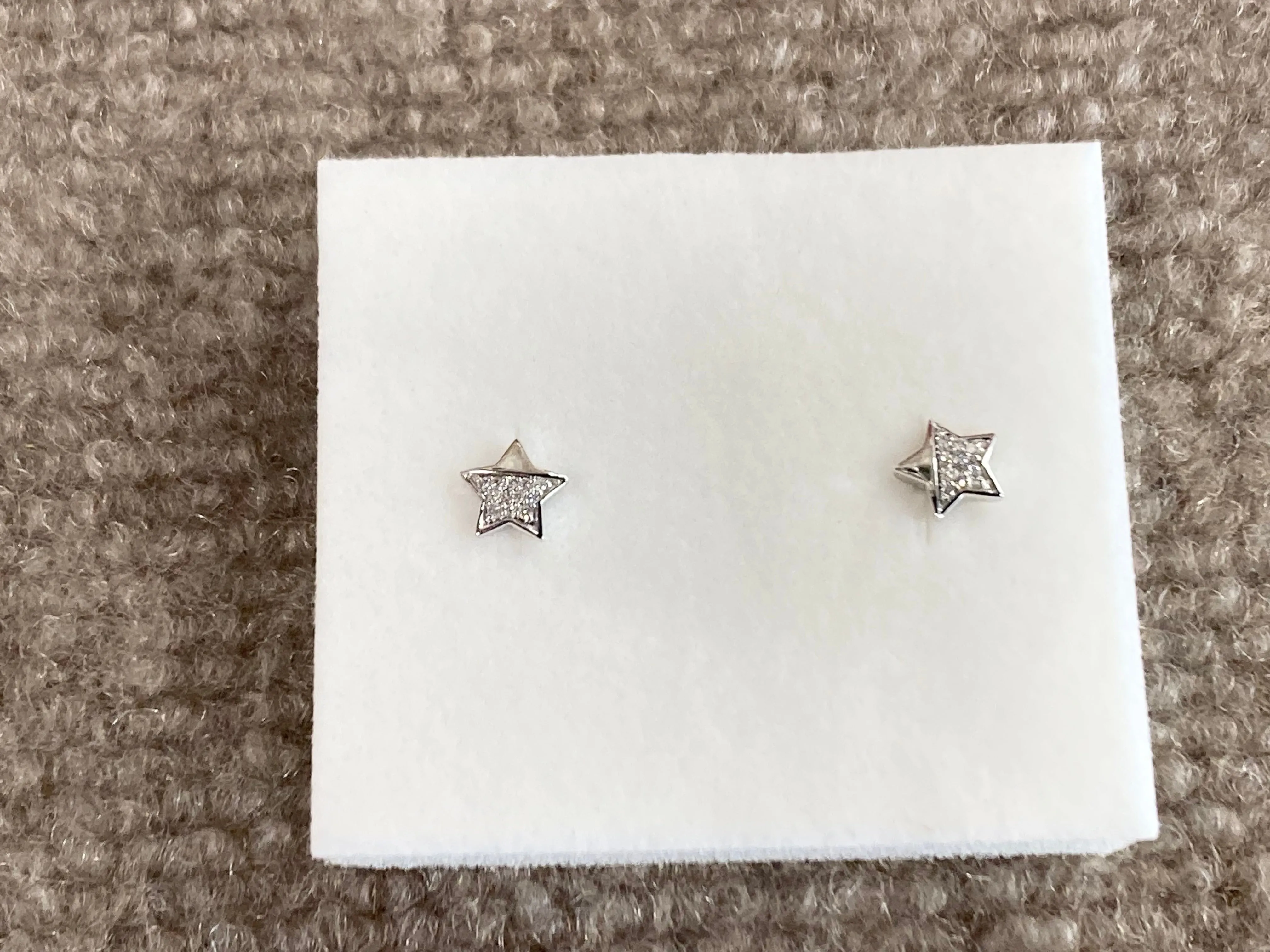 Silver Star Diamond Earrings