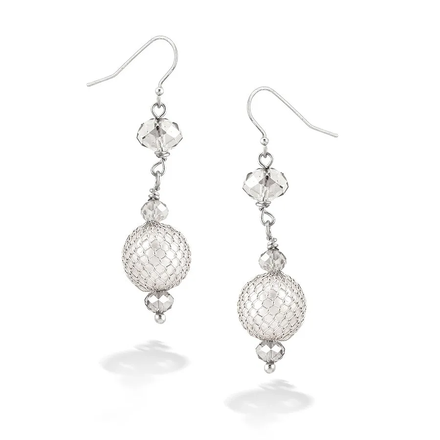 SILVER -TONE CRYSTAL EARRINGS #SE41639 SIL (BE11)