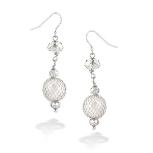 SILVER -TONE CRYSTAL EARRINGS #SE41639 SIL (BE11)