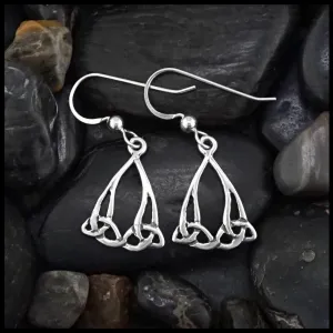 Silver Trinity Knot Drop Earrings
