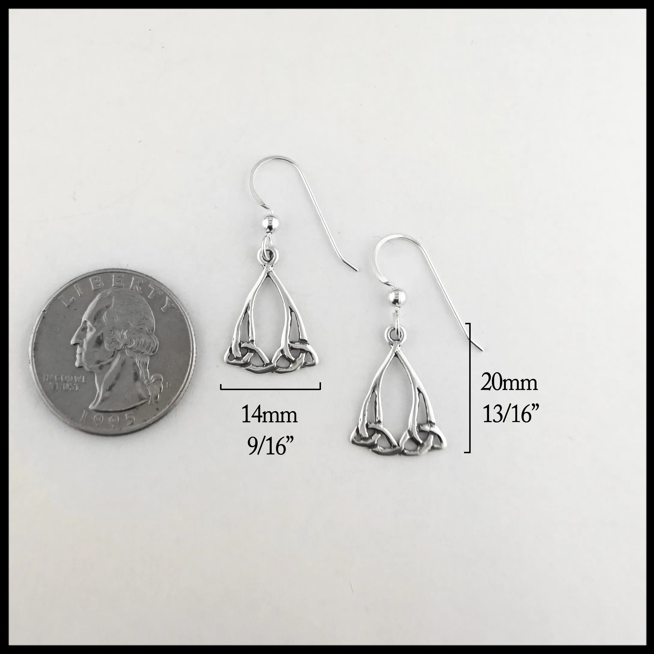Silver Trinity Knot Drop Earrings