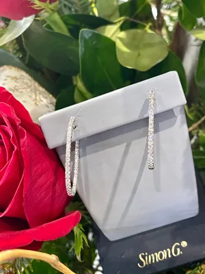 Simon G Diamond Hoop Inside-Out Earrings in 18K White Gold ME1405