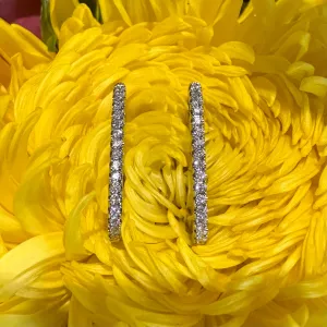 Simon G U Link Diamond Hoops 18K White Gold LE4617
