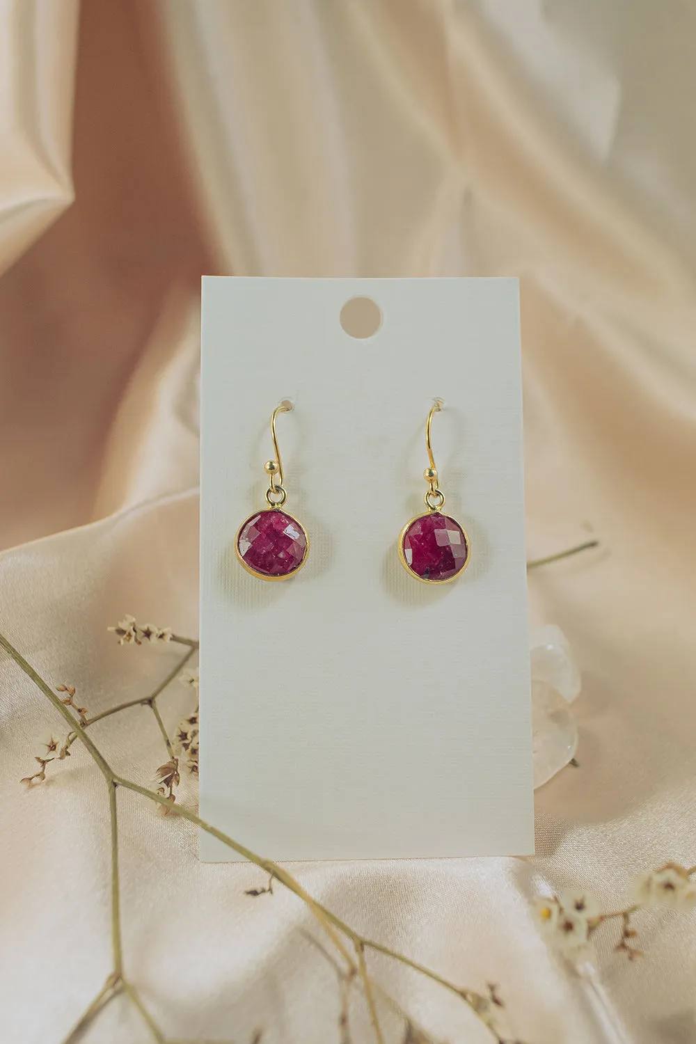 Sivalya Raw Ruby Gem Drop Earrings