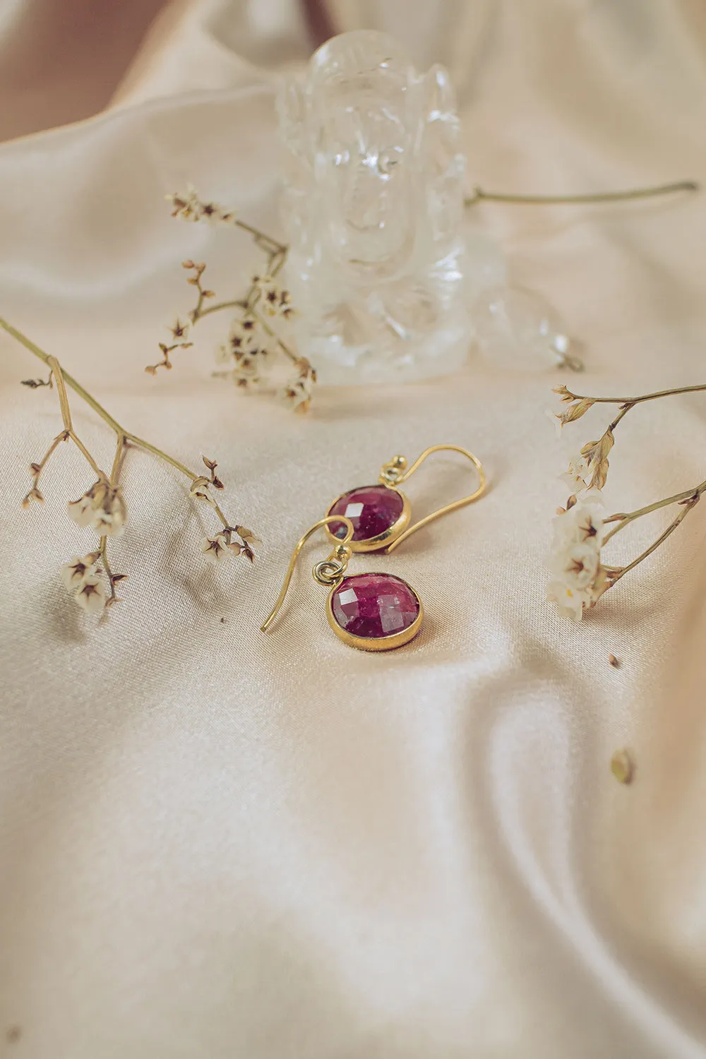 Sivalya Raw Ruby Gem Drop Earrings