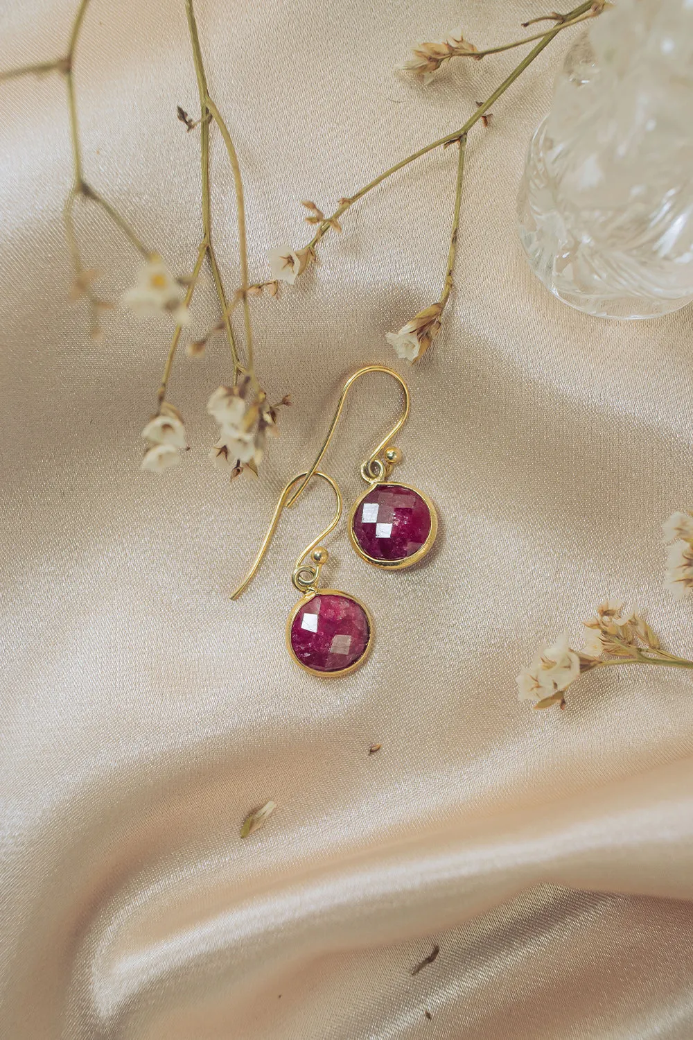Sivalya Raw Ruby Gem Drop Earrings