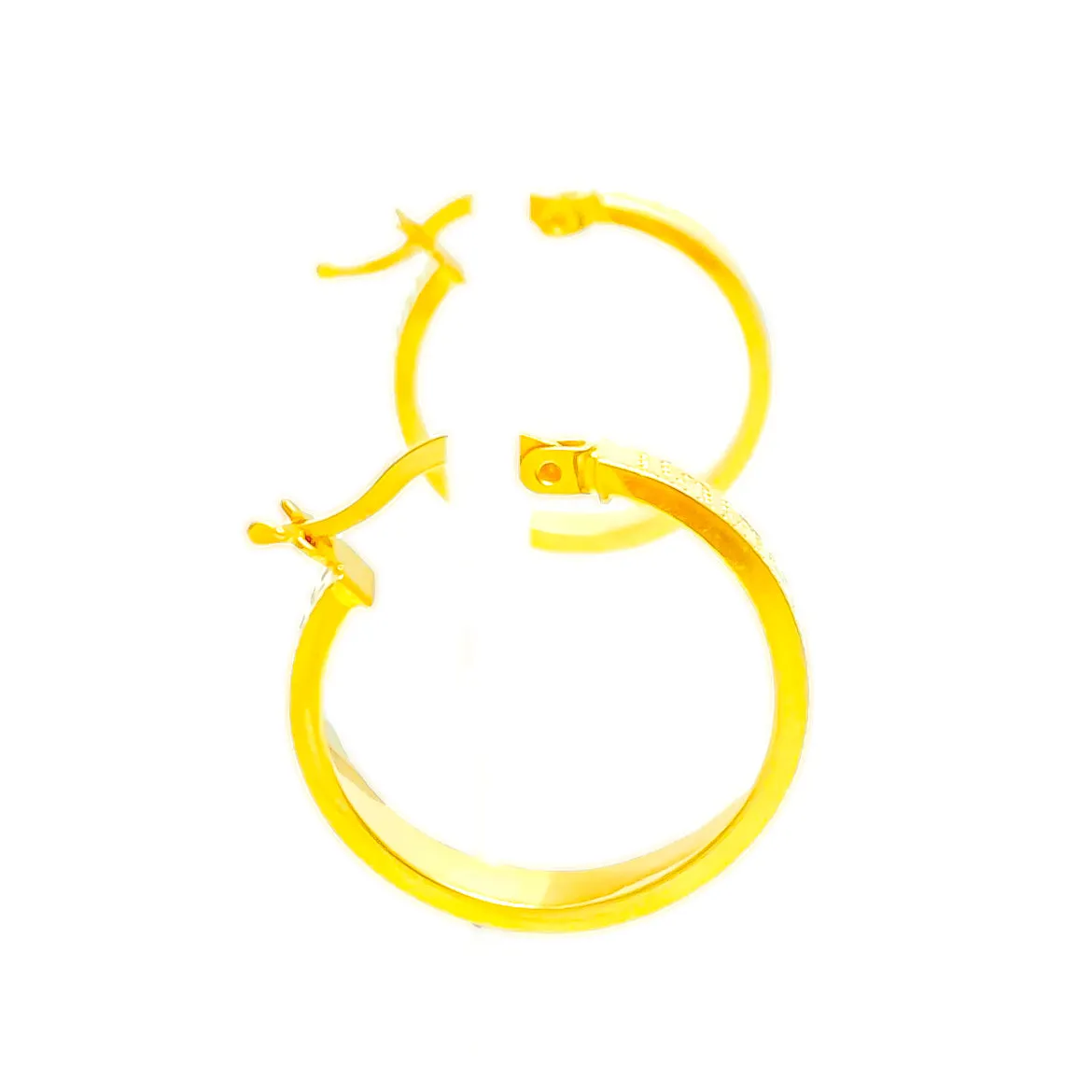 Sleek Sophisticated 22k Gold Hoop Earrings