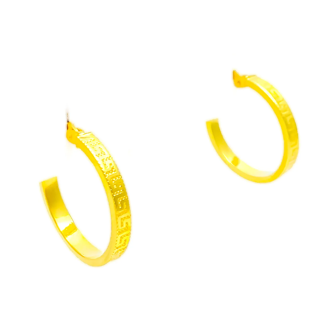 Sleek Sophisticated 22k Gold Hoop Earrings
