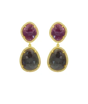 Sliced Sapphire Earrings