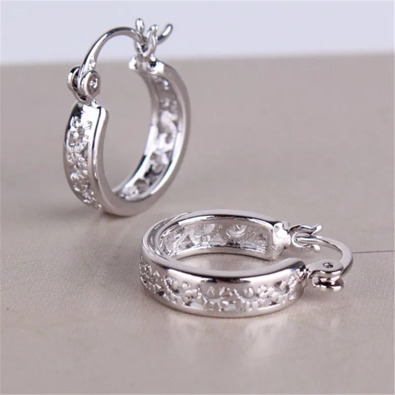 Small Earrings Fashion Classic Hollow Out Round Hoop Earring For Women High Quality Brinco Earings Ladies Jewellery