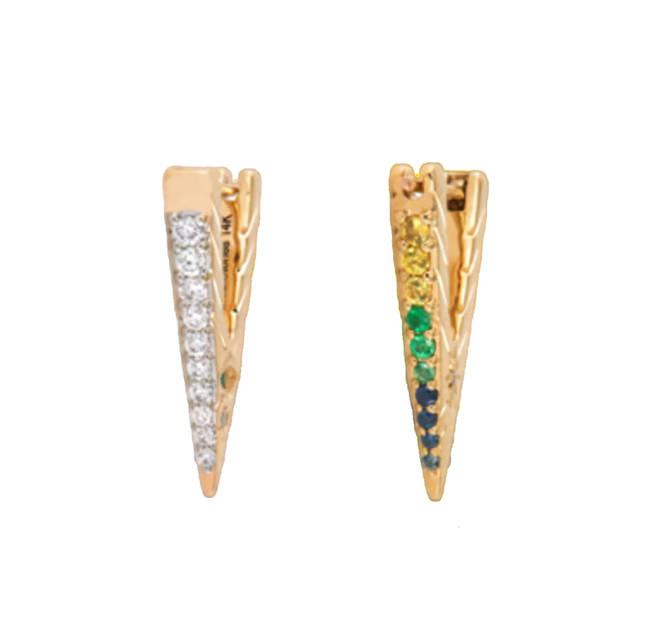 Small Evil Eye V Hoop Earring