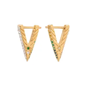 Small Evil Eye V Hoop Earring