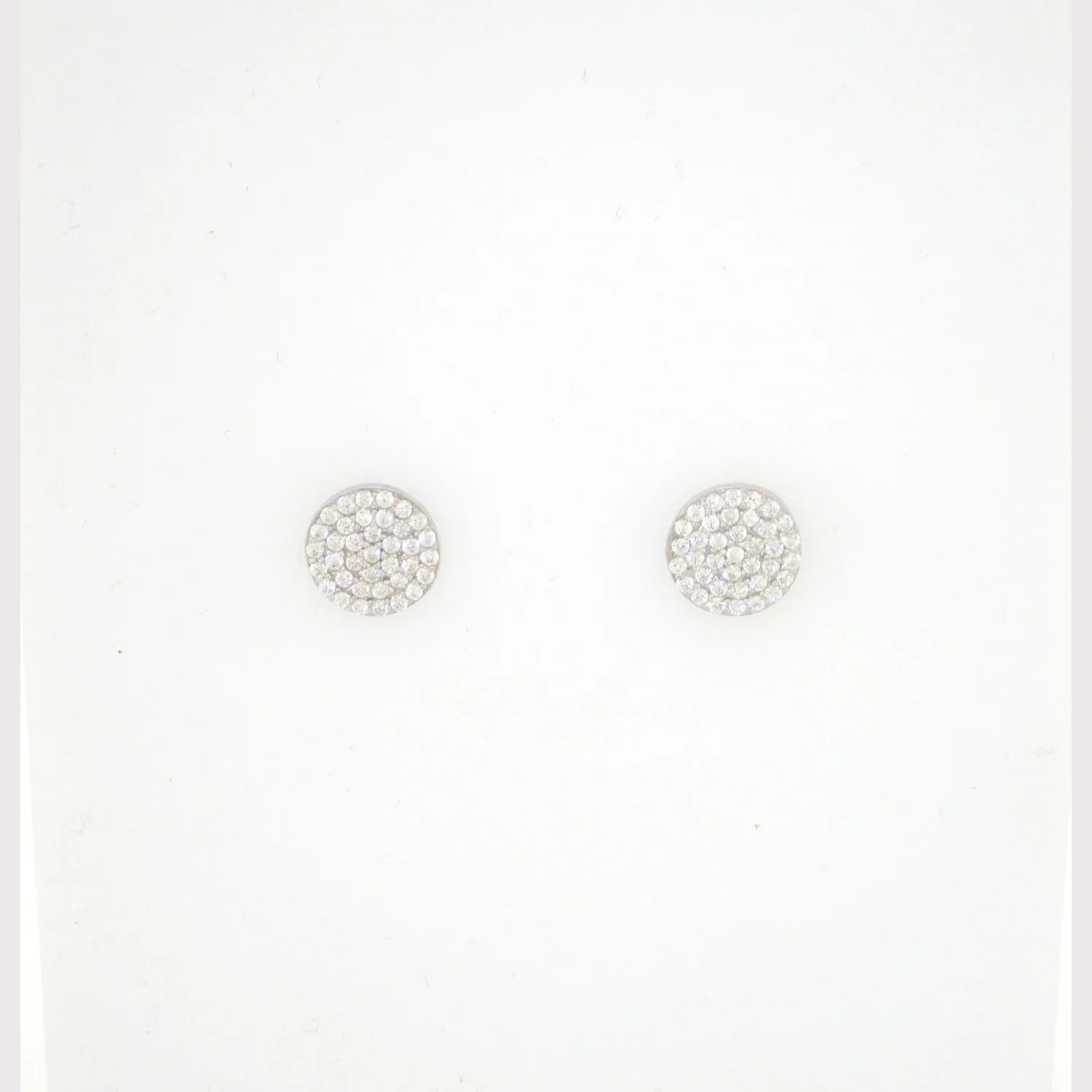 Small Stud Disc Earrings-Silver