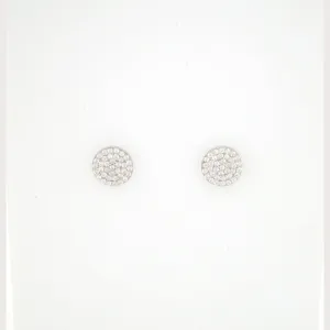 Small Stud Disc Earrings-Silver