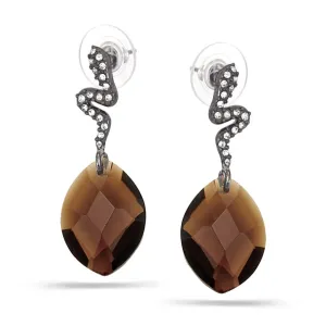 Smokey Crystal Snake Stud Earrings #309HT3101