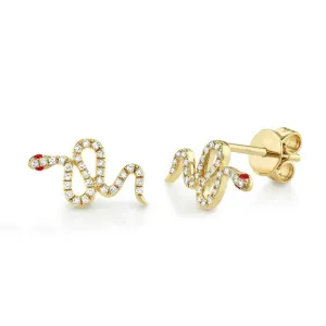 Snake Diamond Studs