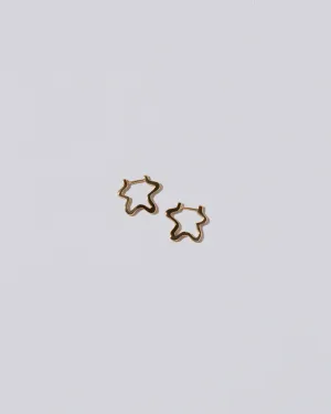 Snow Flower Huggie Hoop Earrings