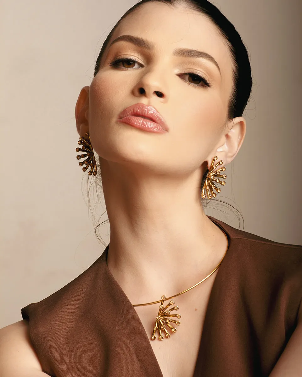 Solar Bloom Crystal Earring - Hypoallergenic