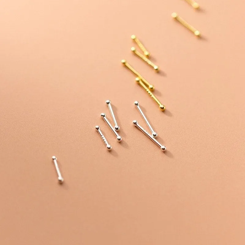 Solid S999 Silver Earrings-Ear Healing Sticks -SS033