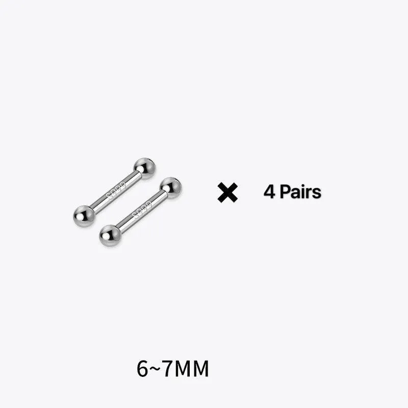 Solid S999 Silver Earrings-Ear Healing Sticks -SS033