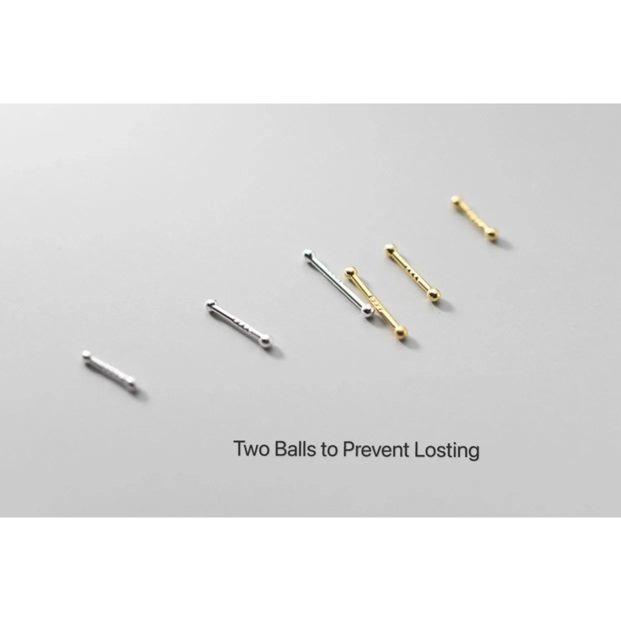 Solid S999 Silver Earrings-Ear Healing Sticks -SS033