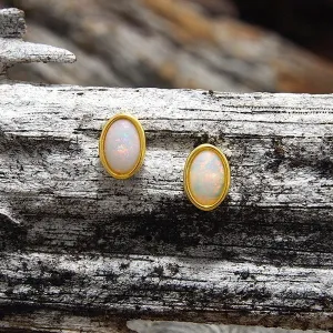 'Sophia Mini’ Crystal Opal Earring Gold Plated Silver