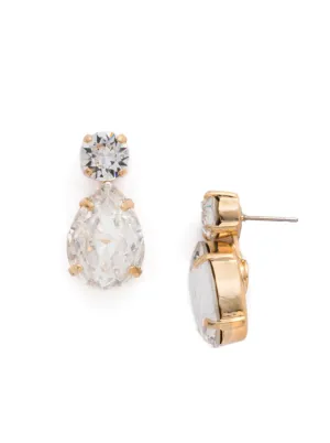 Sorrelli Teardrop Onyx Dangle Earrings - Crystal