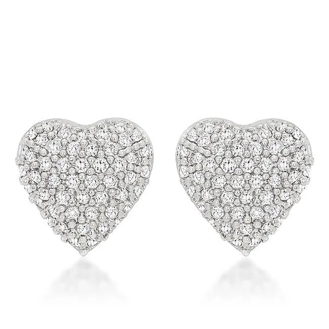 Special Pave Heart Earrings