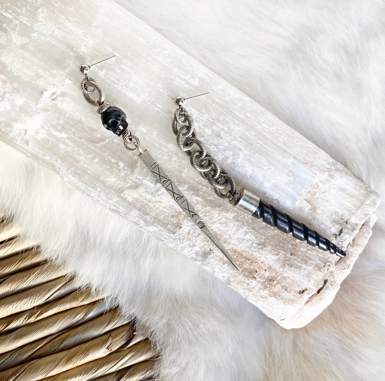 Spike and Skull Earrings