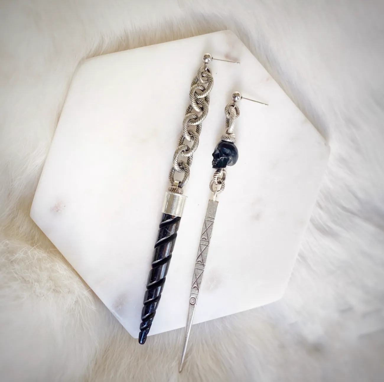 Spike and Skull Earrings