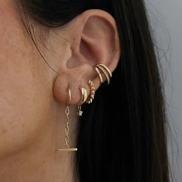 Spiked Huggie Hoops