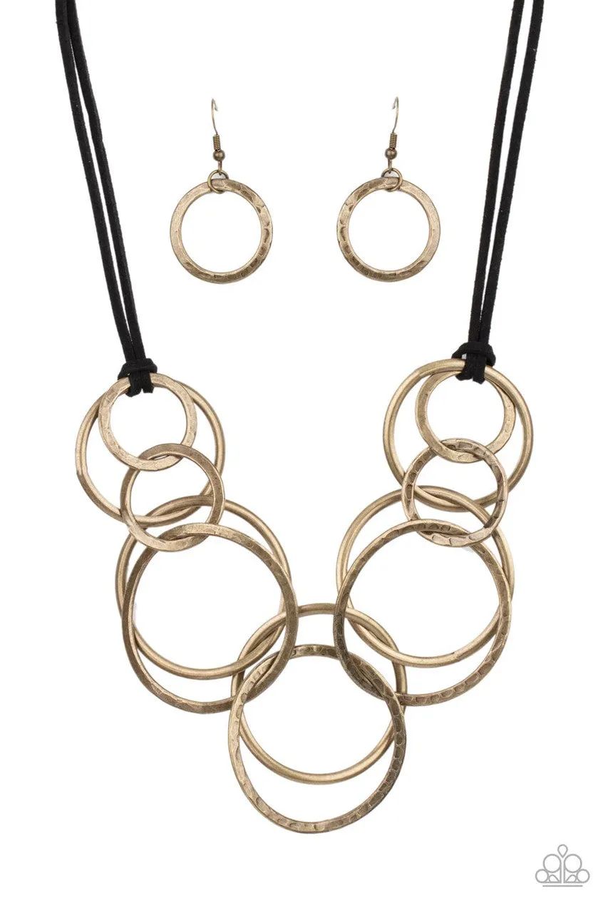 Spiraling Out of COUTURE Brass Paparazzi Necklace