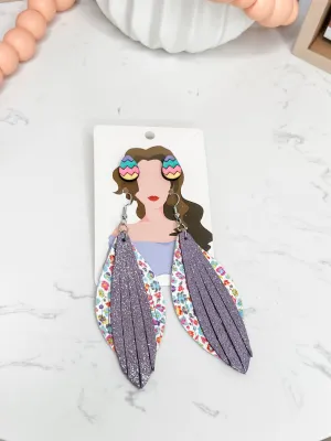 Spring fling double-layer leather earrings