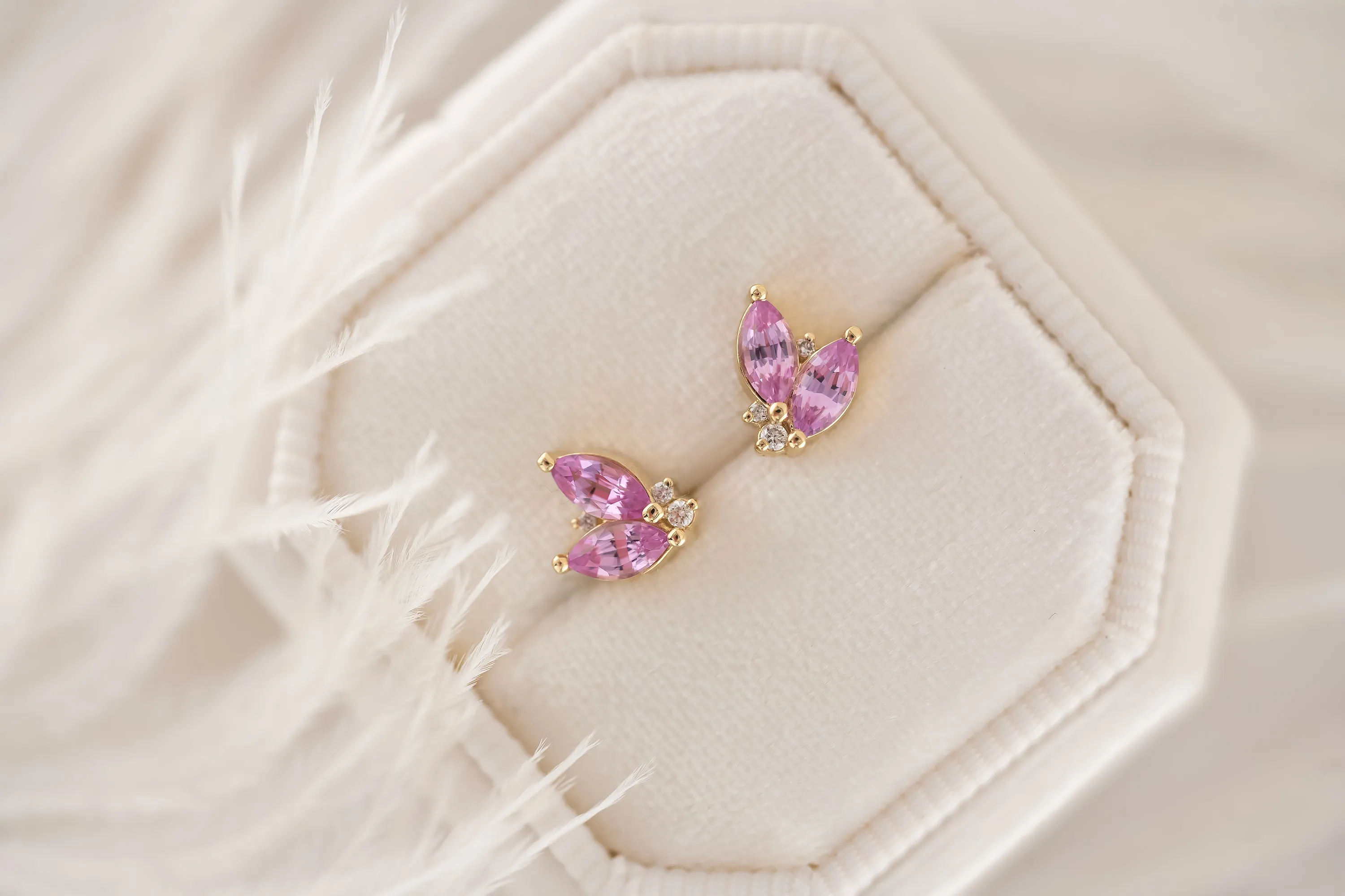 Sprite Stud Earrings | Pink Sapphire