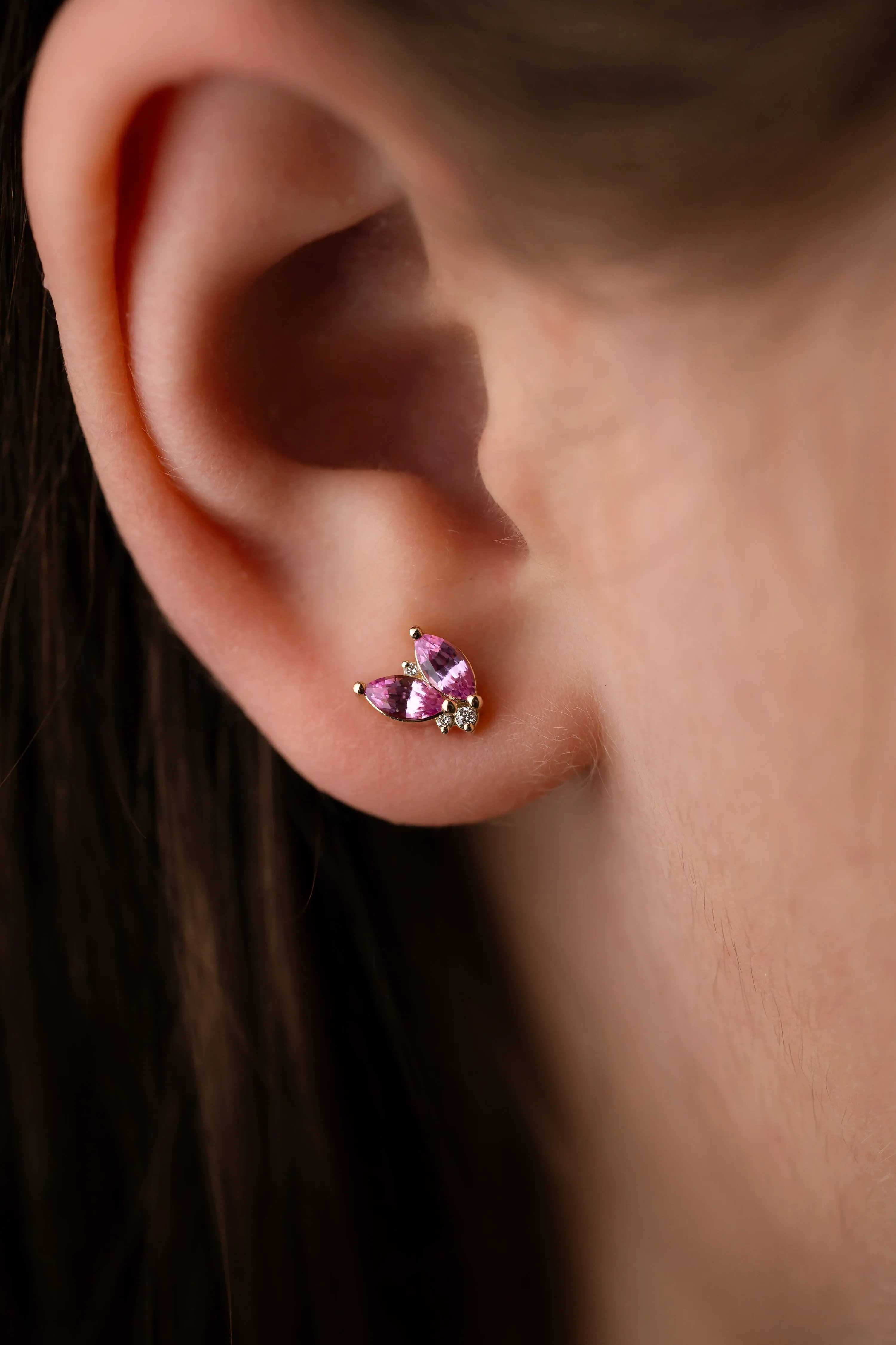 Sprite Stud Earrings | Pink Sapphire