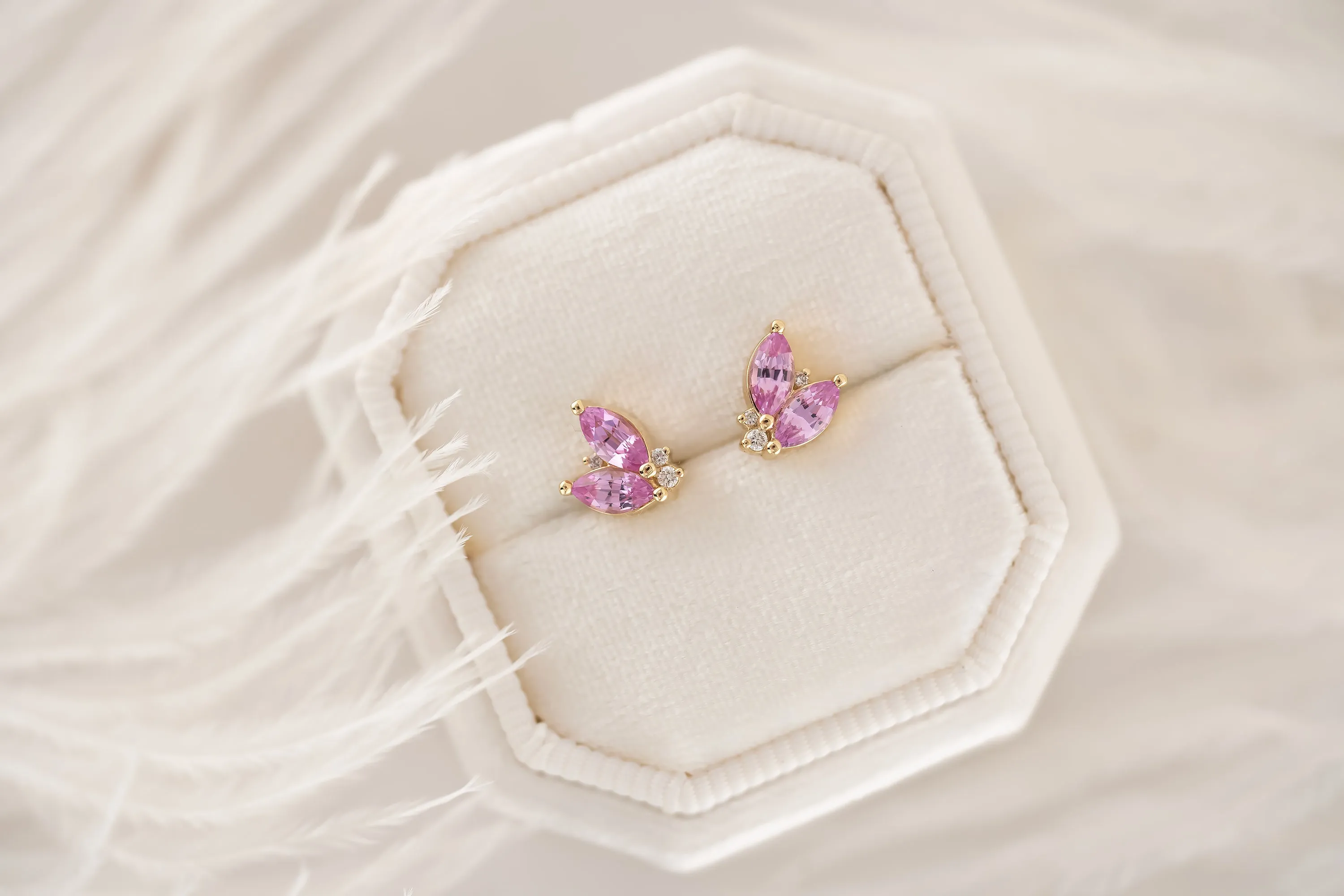 Sprite Stud Earrings | Pink Sapphire